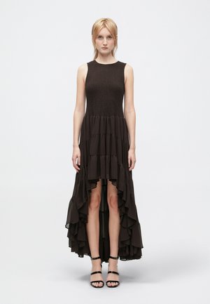 HIGH LOW DRESS - Dolga obleka - chocolate