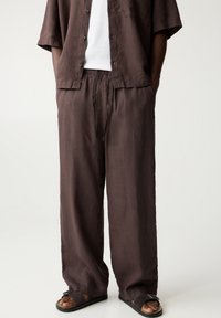 PULL&BEAR - LINEN BLEND - Stoffhose - brown Thumbnail-Bild 1