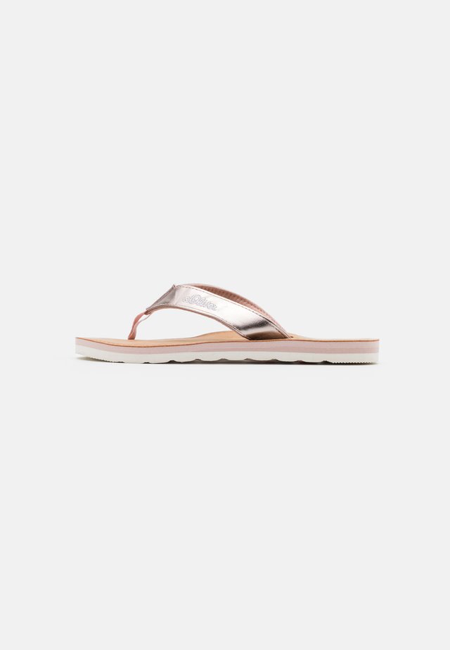 SLIDES - Sandalias de dedo - rose gold metallic