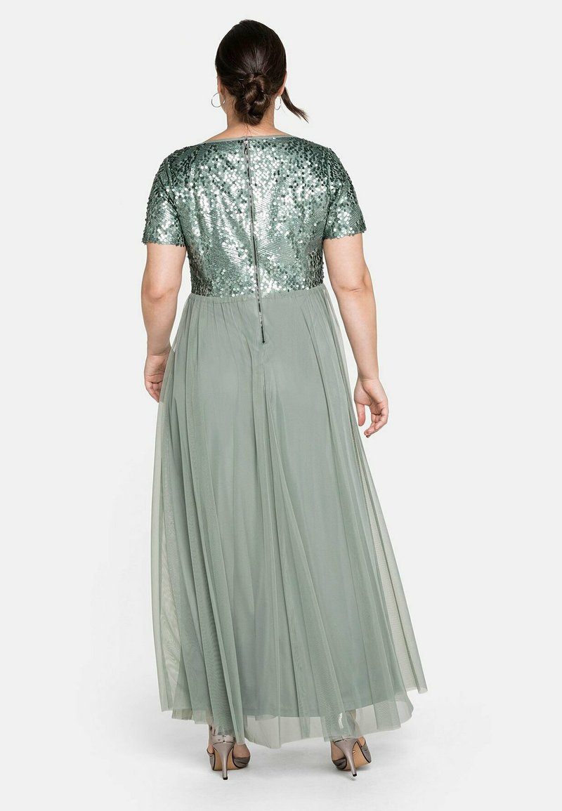 Sheego Cocktailkleid Festliches Kleid Eukalyptus Mint Zalando At 