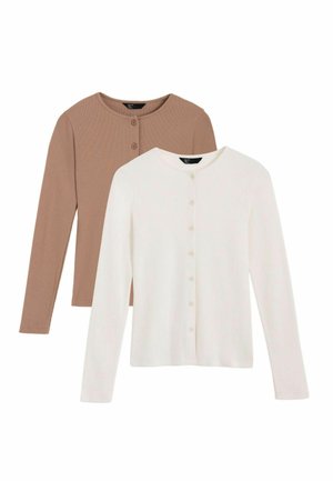 REGULAR FIT - BUTTON THROUGH TOPS 2 PACK  . - Kardigán - ivory  mocha