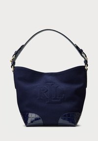 Lauren Ralph Lauren - CANVAS LEATHER MEDIUM WITLEY BUCKET BAG - Sac à main - refined navy Image miniature 1