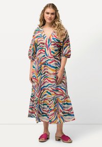 Ulla Popken - ZEBRA PRINT BALLOON SLEEVE  - Jurk - vanilla Miniatuurafbeelding 1