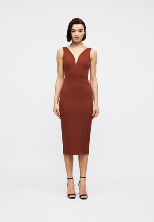 V NECK - Koktailové šaty/večierkové šaty - burnt orange