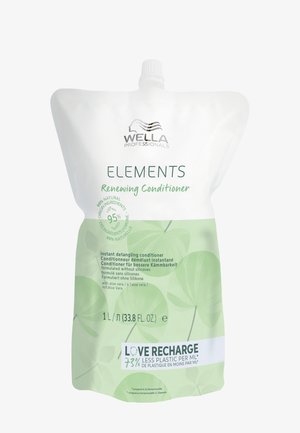 Busta ricarica da 1L di Wella Professionals Elements Renewing Conditioner, con il 95% di ingredienti naturali, aloe vera, senza silicone, confezione ecologica.