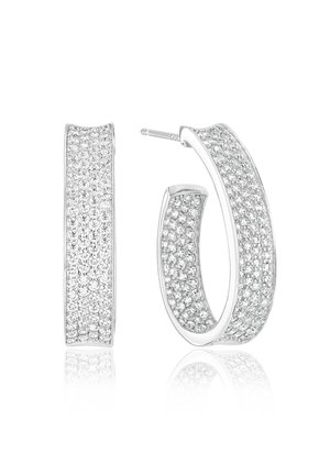 FELLINE CONCAVO - Orecchini - white and silver coloured