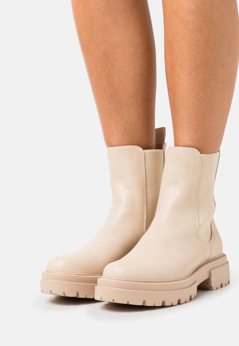 Even&Odd Botas de tornozelo com plataforma - beige