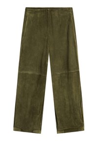 BALLOON FIT SUEDE LEATHER TROUSERS - Pantaloni di pelle - mottled dark green