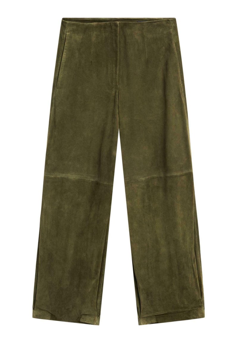 Massimo Dutti BALLOON FIT SUEDE LEATHER TROUSERS Leather