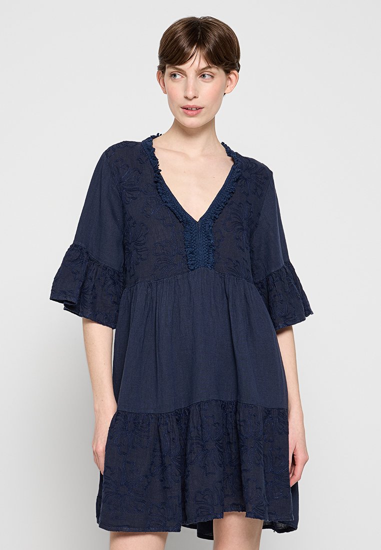 Le Monde du Lin Jurk donkerblauw