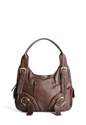 MAXI WITH BUCKLES - Håndtasker - mottled dark brown