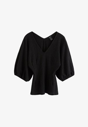 Lindex, LINDEX PEPLUM TOP LINDEX - Langærmet T-shirt - black