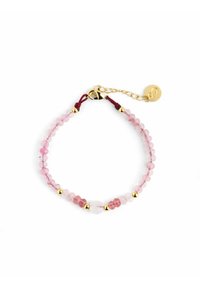 Singularu CATS EYE AMULET - Pulsera - rose quartz y oro