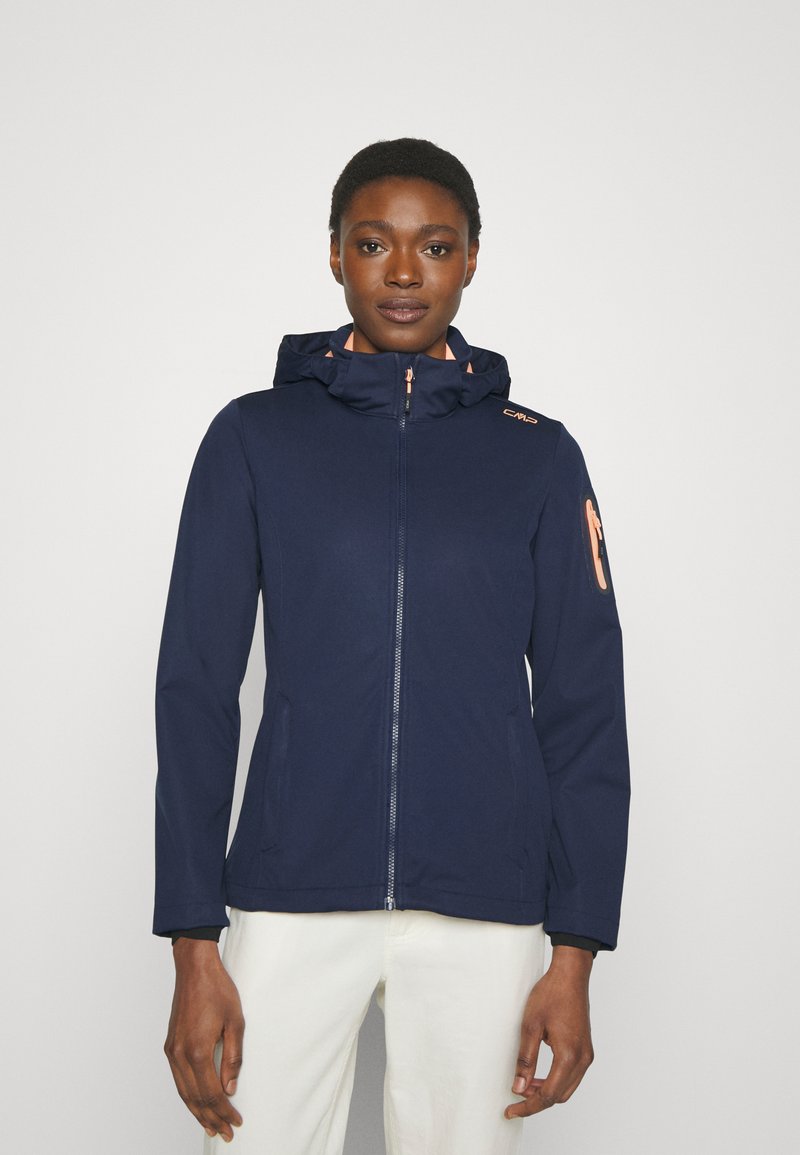 CMP WOMAN JACKET ZIP HOOD Giacca softshell blue/sunrise/blu