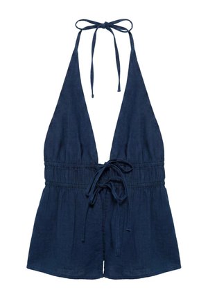 PULL&BEAR, ELASTICATED HALTER - TOP - Blouse - dark-blue denim