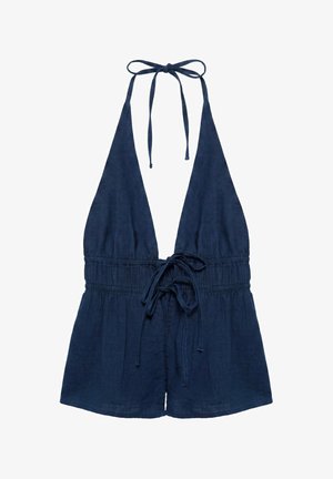 PULL&BEAR, ELASTICATED HALTER - TOP - Bluse - dark-blue denim
