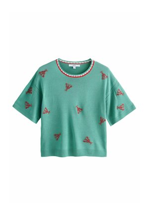 SHORT SLEEVE CREW NECK - T-Shirt print - teal green lobster