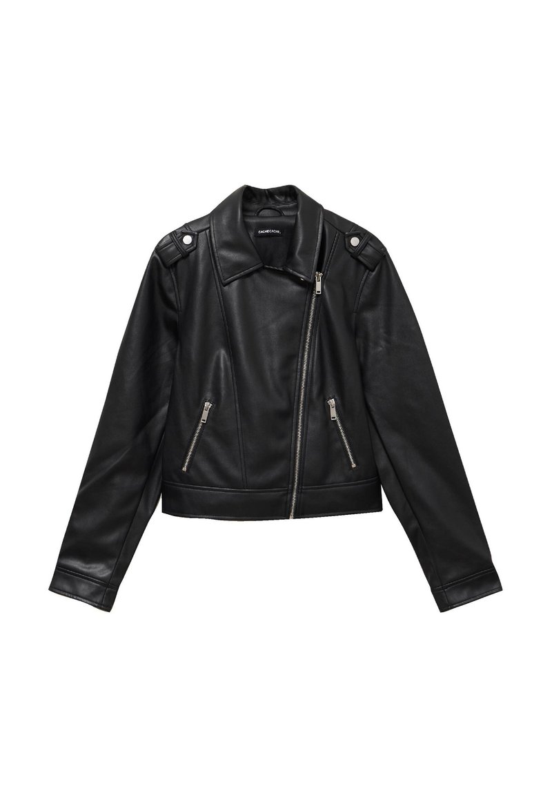 Cache Cache BIKER - Faux leather jacket - noir/black - Zalando