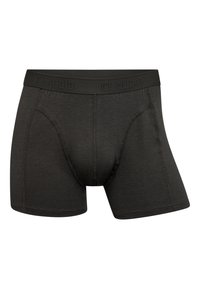Mørkegrå boxer briefs lavet af blødt stof, med en bred elastisk linning med "CLAUDIO" præget, flade sømme og en tætsiddende pasform.