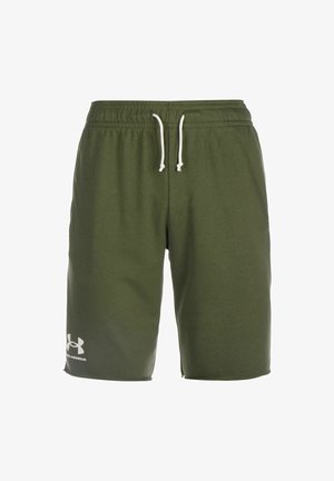 Under Armour, RIVAL TERRY - Pantalón corto de deporte - marine od green onyx white
