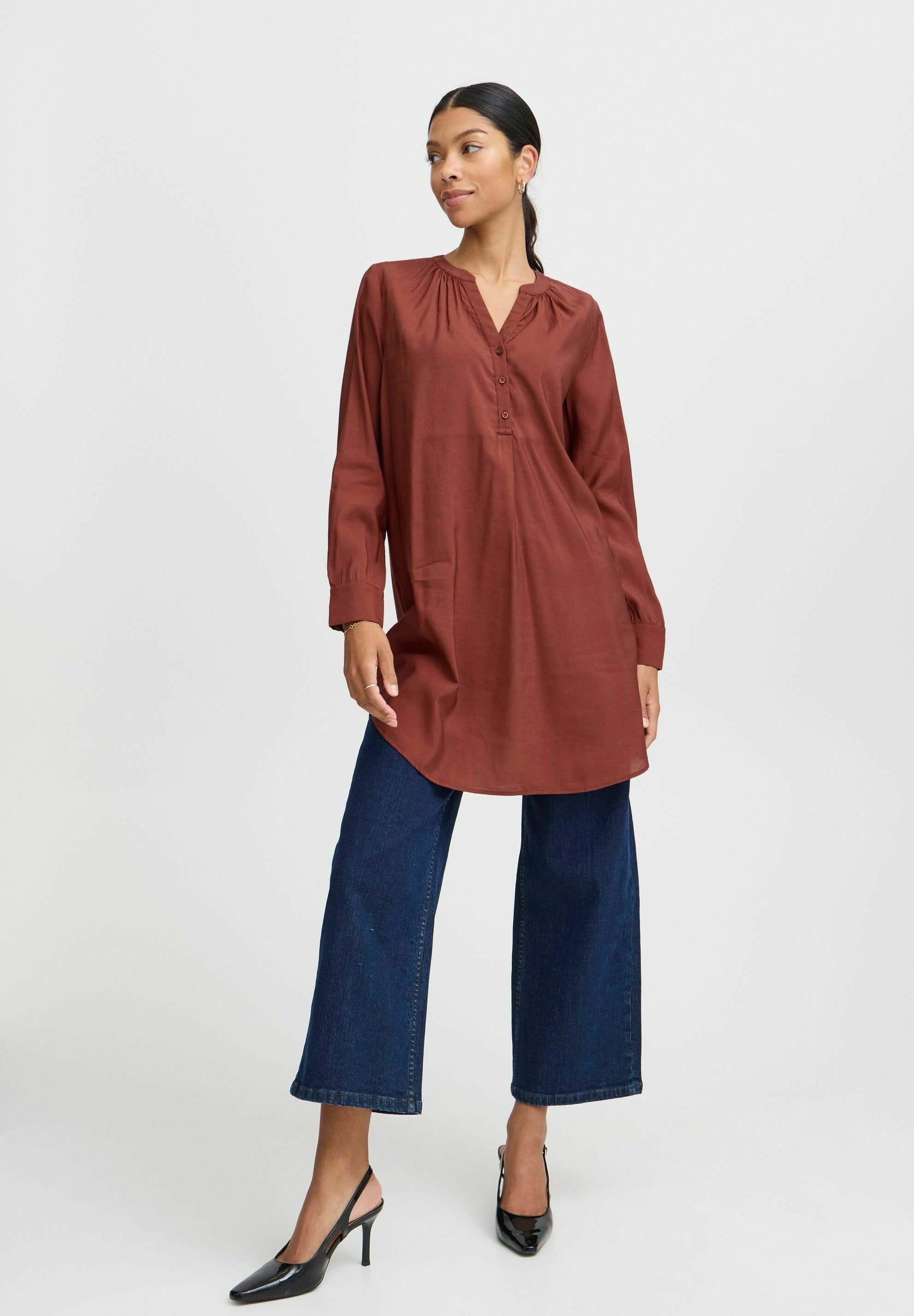 売れ筋商品|||ビーヤング シャツ レディース トップス BYHILLA TUNIC - Tunic - hot chocolate b.young BYHILLA TUNIC - Tunika - hot chocolate/hnědá