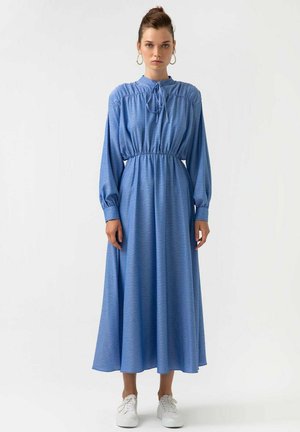 SHIRRED - Vestito lungo - blue denim
