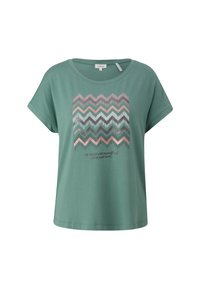 s.Oliver PAILLETTEN - T-Shirt print - petrol
