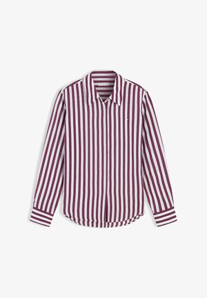 Tommy Hilfiger, REGULAR FIT STRIPE SHIRT - Риза с копчета - banker stp burgundy ecru