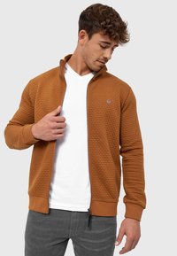 INDICODE JEANS - BERMIE - Zip-up sweatshirt - mottled brown Thumbnail Image 1