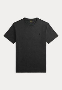 Σκούρο γκρι κοντομάνικο t-shirt με στρογγυλή λαιμόκοψη, με μικρό κεντημένο λογότυπο στο αριστερό στήθος και εμφανές ετικέτα του brand μέσα στον γιακά.
