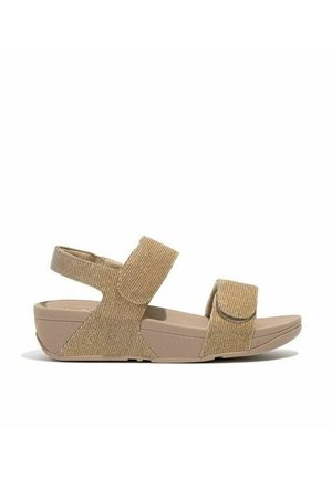 ADJUSTABLE SHIMMERLUX BACK-STRAP  - Sandalias de cuña - a94 latte beige