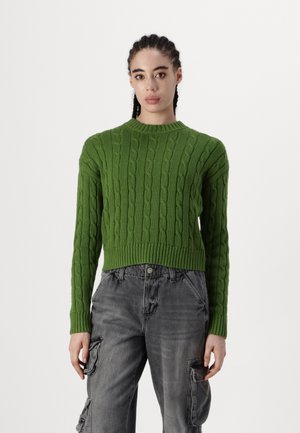 CROP CABLE  - Pulover - twist of lime