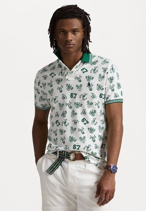CUSTOM SLIM FIT PRINT POLO SHIRT - Poloskjorter - toss white