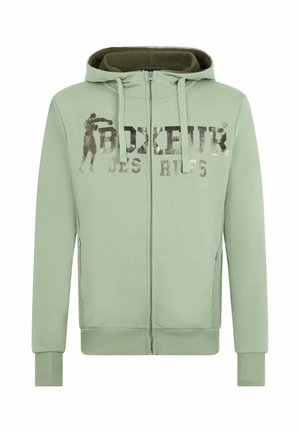 Boxeur Des Rues, BOXEUR DES RUES SWEATJACKE HOODED FULL ZIP - Felpa con zip - green-army green