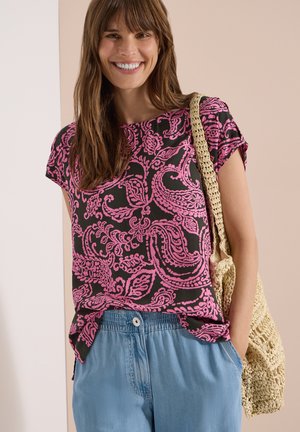Cecil, BLOUSE SHIRT WITH ROUND NECK AND PRINT - T-shirt imprimé - raw khaki