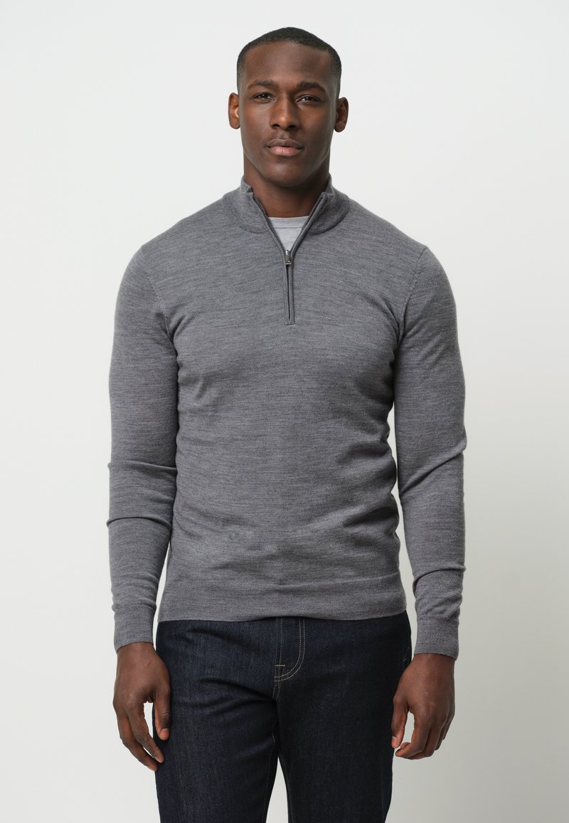 PROFUOMO THE MERINO HALF ZIP - Strickpullover - grey