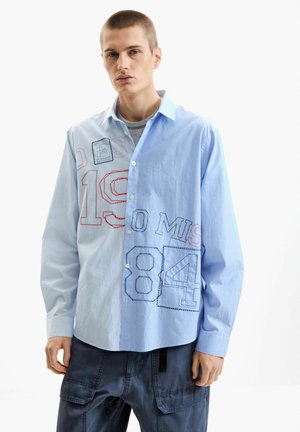 EMBROIDERED LONG-SLEEVE - Shirt - blue