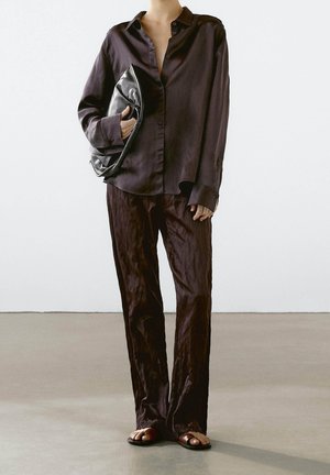 Button-down blouse - brown