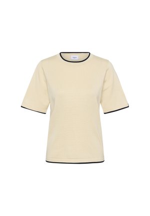 Saint Tropez, MILASZ CONTRAST STRIPE SHORT SLEEVE - T-shirt imprimé - birch nightsky contrast str.