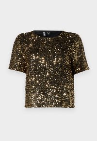 PCSERENA O-NECK - Blusa - black/gold