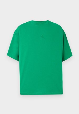 Πράσινο κοντομάνικο T-shirt με στρογγυλή λαιμόκοψη και μικρό ανάγλυφο λογότυπο Jumpman στο κέντρο του στήθους.