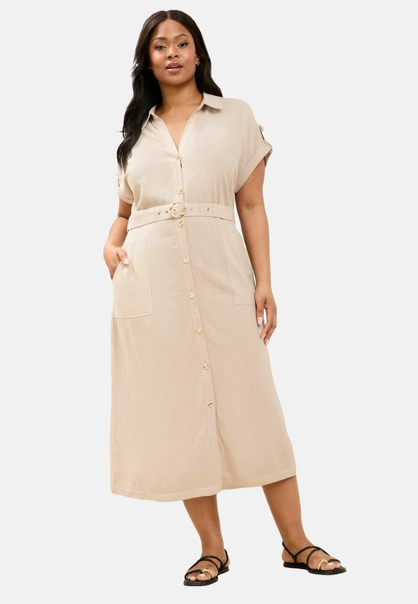 PLUS SIZE FIT MIDI - Blusenkleid - neutral