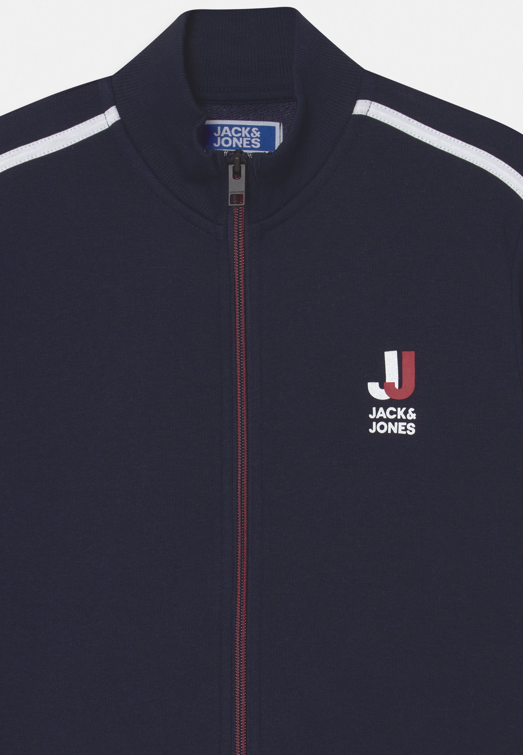 Jack \u0026 Jones Junior Boys Logan Block Zip Through Sweat Jacket - Navy, Navy, Size - Navy - 6 Years