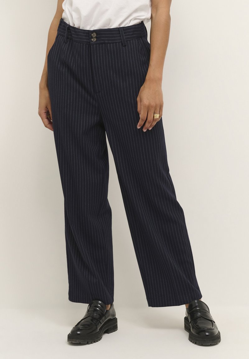 Kaffe KAMARLEY Broek midnight marine pinstripe/blauw Zalando.nl