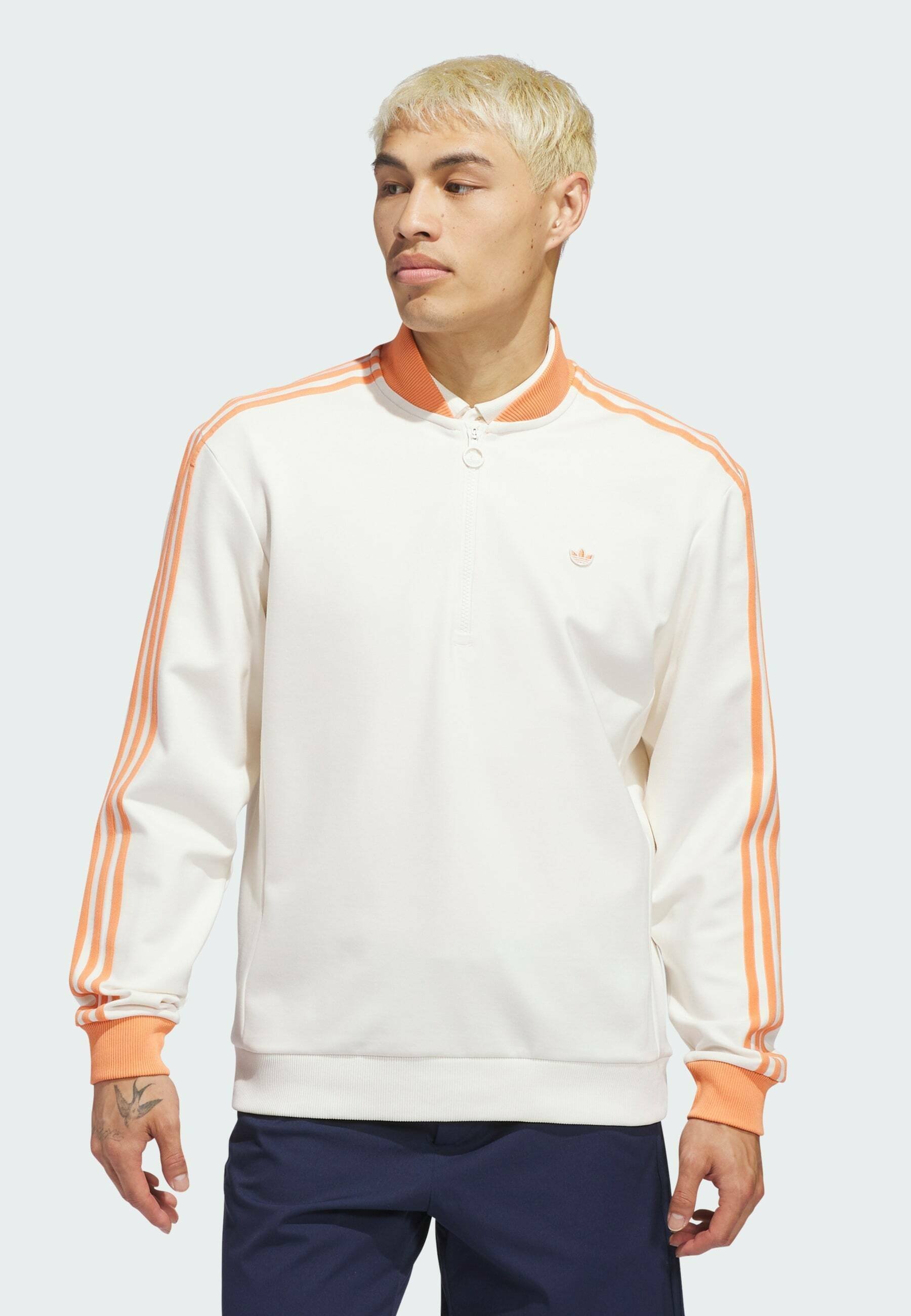 adidas Golf Originals ZIP - Sweatshirt - chalk white dusky orange