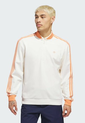 1/4 ZIP - Sweatshirt - chalk white   dusky orange