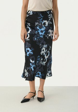 Part Two LAURINAPW - A-line skirt - dark navy blurred flower