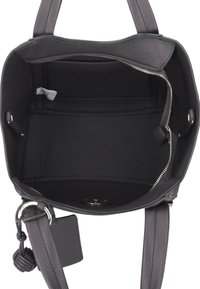 Borsa a mano in pelle grigia con finitura testurizzata. Presenta una chiusura a zip, tasche interne e una tracolla staccabile per maggiore versatilità.