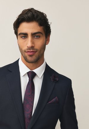 Next, SET  - Pocket square - burgundy red
