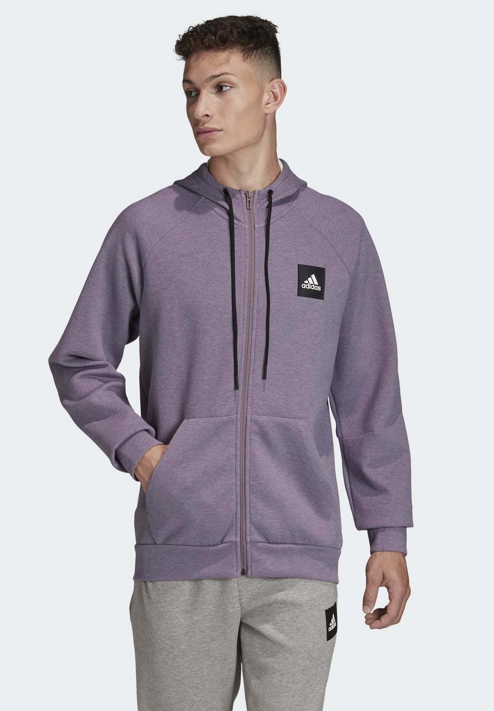 adidas Performance MUST HAVES STADIUM HOODIE - Felpa con cappuccio - purple  melange/viola - Zalando.it